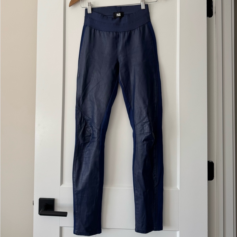 PAIGE Leather Paloma Ponte Revolve Leggings